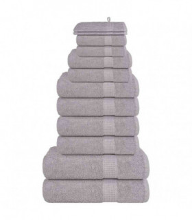 vidaXL 12 Piece Towel Set Grey 360 gsm 100% Cotton