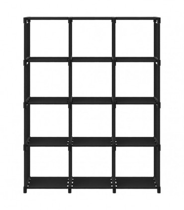 12-Cube Display Shelf Black 103x30x141 cm Fabric