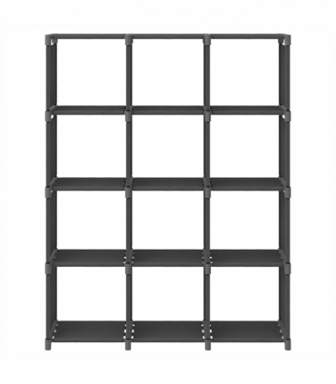 vidaXL 12-Cube Display Shelf Grey 103x30x141 cm Fabric