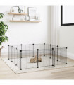 vidaXL 12-Panel Pet Cage with Door Black 35x35 cm Steel