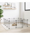 vidaXL 12-Panel Pet Cage with Door Black 35x35 cm Steel