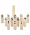 vidaXL 13 Piece Number Kubb Game Set with Carrying Bag Solid Pine Wood