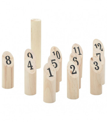 vidaXL 13 Piece Number Kubb Game Set with Carrying Bag Solid Pine Wood