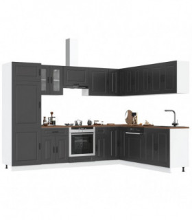 vidaXL 14 Piece Kitchen Cabinet Set Kalmar Black Engineered Wood