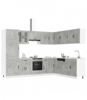 vidaXL 14 Piece Kitchen Cabinet Set Kalmar Concrete Grey Engineered Wood