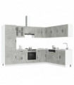 vidaXL 14 Piece Kitchen Cabinet Set Kalmar Concrete Grey Engineered Wood