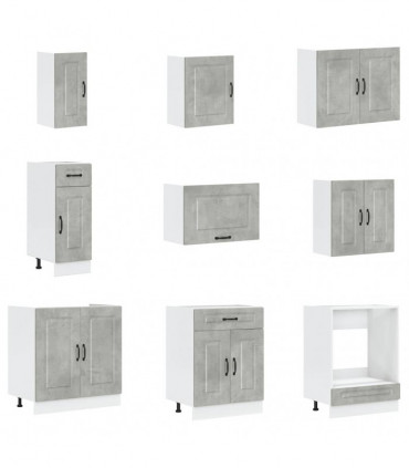 vidaXL 14 Piece Kitchen Cabinet Set Kalmar Concrete Grey Engineered Wood