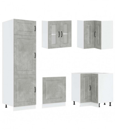 vidaXL 14 Piece Kitchen Cabinet Set Kalmar Concrete Grey Engineered Wood