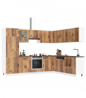 vidaXL 14 Piece Kitchen Cabinet Set Kalmar Old Wood Engineered Wood