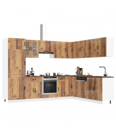vidaXL 14 Piece Kitchen Cabinet Set Kalmar Old Wood Engineered Wood