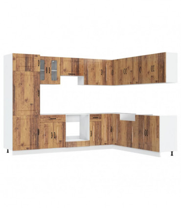 vidaXL 14 Piece Kitchen Cabinet Set Kalmar Old Wood Engineered Wood