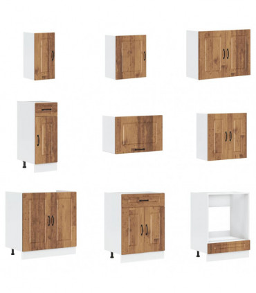 vidaXL 14 Piece Kitchen Cabinet Set Kalmar Old Wood Engineered Wood