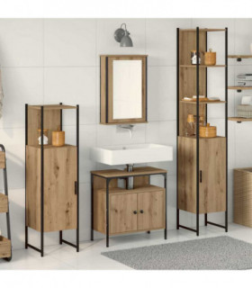 vidaXL Bathroom Furniture Set 4 pcs Artisan oak 33 x 33 x 185.5 cm