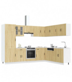 vidaXL 14 Piece Kitchen Cabinet Set Kalmar Sonoma Oak Engineered Wood