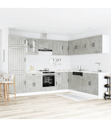 vidaXL 14 Piece Kitchen Cabinet Set Lucca Concrete Grey Engineered Wood