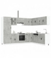 vidaXL 14 Piece Kitchen Cabinet Set Porto Concrete Grey Engineered Wood