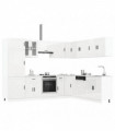 vidaXL 14 Piece Kitchen Cabinet Set Porto Gloss White Engineered Wood