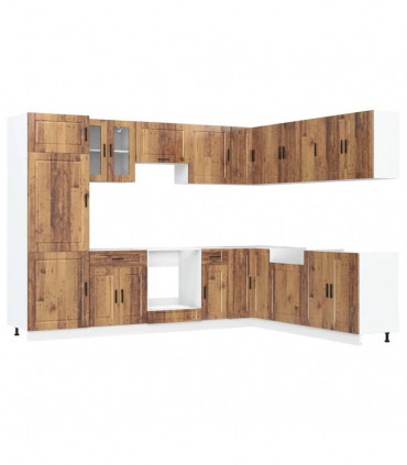 vidaXL 14 Piece Kitchen Cabinet Set Porto Old Wood Engineered Wood