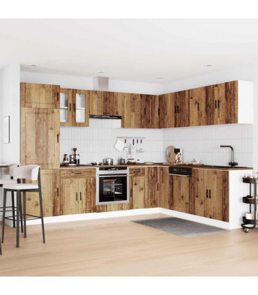 vidaXL 14 Piece Kitchen Cabinet Set Porto Old Wood Engineered Wood