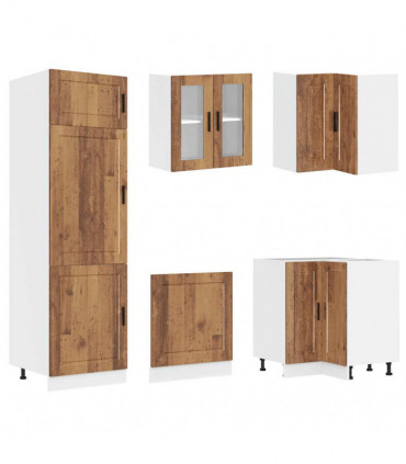 vidaXL 14 Piece Kitchen Cabinet Set Porto Old Wood Engineered Wood