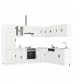 vidaXL 14 Piece Kitchen Cabinet Set Porto White Engineered Wood