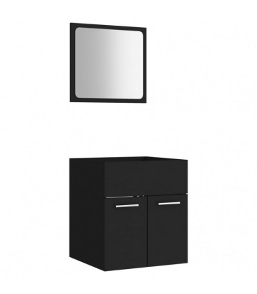 vidaXL 2 Piece Bathroom Furniture Set Black Engineered Wood