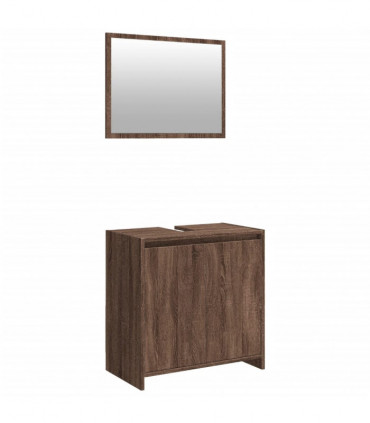 vidaXL 2 Piece Bathroom Furniture Set Brown Oak Engineered Wood