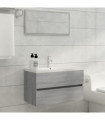 vidaXL 2 Piece Bathroom Furniture Set Grey Sonoma Engineered Wood