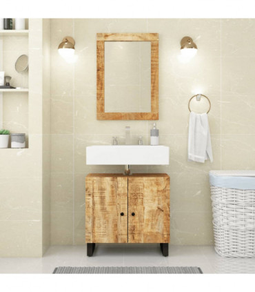 vidaXL 2 Piece Bathroom Furniture Set Solid Wood Mango