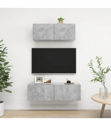 vidaXL 2 Piece TV Cabinet Set Concrete Grey Engineered Wood