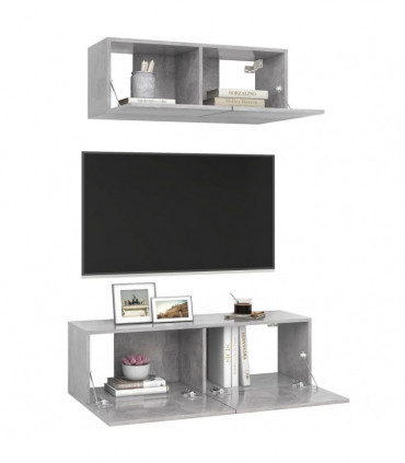 vidaXL 2 Piece TV Cabinet Set Concrete Grey Engineered Wood