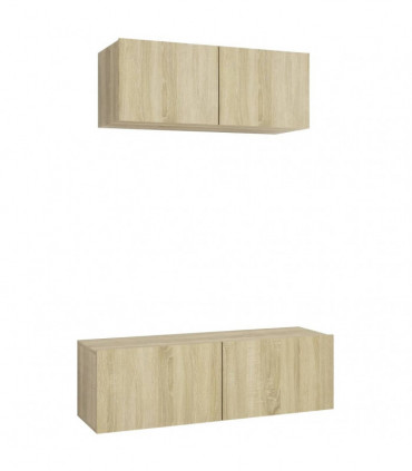 vidaXL 2 Piece TV Cabinet Set Sonoma Oak Engineered Wood