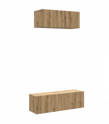 vidaXL 2 Piece TV Cabinet Set Wall-mounted Artisan Oak Engineered Wood