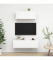 vidaXL 2 Piece TV Cabinet Set White Engineered Wood