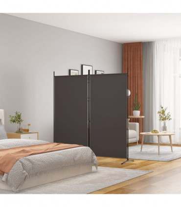 vidaXL 2-Panel Room Divider Brown 175x180 cm Fabric