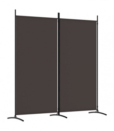 vidaXL 2-Panel Room Divider Brown 175x180 cm Fabric