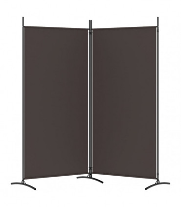 vidaXL 2-Panel Room Divider Brown 175x180 cm Fabric
