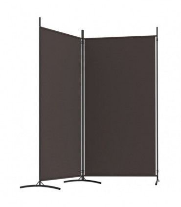 vidaXL 2-Panel Room Divider Brown 175x180 cm Fabric