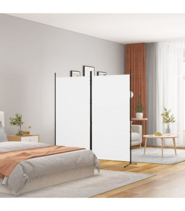 vidaXL 2-Panel Room Divider White 175x180 cm Fabric