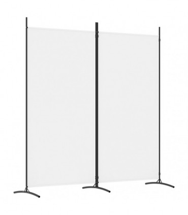 vidaXL 2-Panel Room Divider White 175x180 cm Fabric
