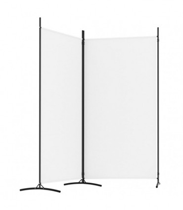 vidaXL 2-Panel Room Divider White 175x180 cm Fabric