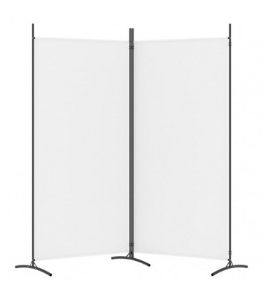 vidaXL 2-Panel Room Divider White 175x180 cm Fabric