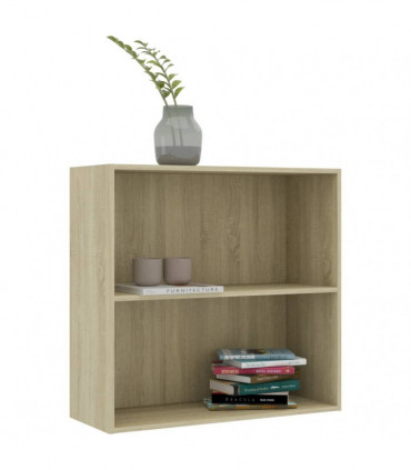 vidaXL 2-Tier Book Cabinet Sonoma Oak 80x30x76.5 cm Engineered Wood