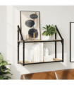 vidaXL 2-Tier Wall Shelf Sonoma Oak 60x21x51 cm Engineered Wood