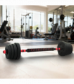 vidaXL 2-in-1 Dumbbell Set Black and Red 121 x 19.5 x 19.5 cm