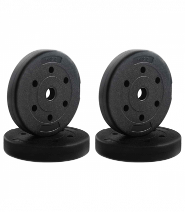 vidaXL 2-in-1 Dumbbell Set Black and Red 121 x 19.5 x 19.5 cm