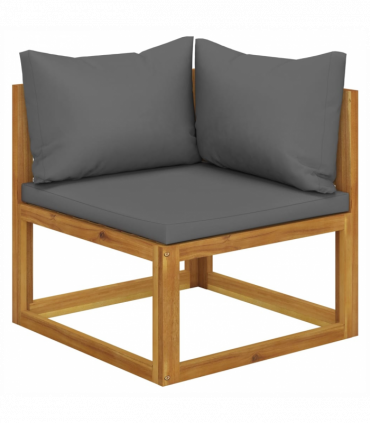 vidaXL 2-seater Garden Bench with Dark Grey Cushions (UK/IE/FI/NO only)