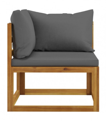 vidaXL 2-seater Garden Bench with Dark Grey Cushions (UK/IE/FI/NO only)