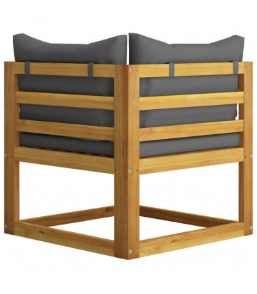 vidaXL 2-seater Garden Bench with Dark Grey Cushions (UK/IE/FI/NO only)