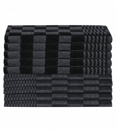 vidaXL 20 Piece Towel Set Black and Grey Cotton